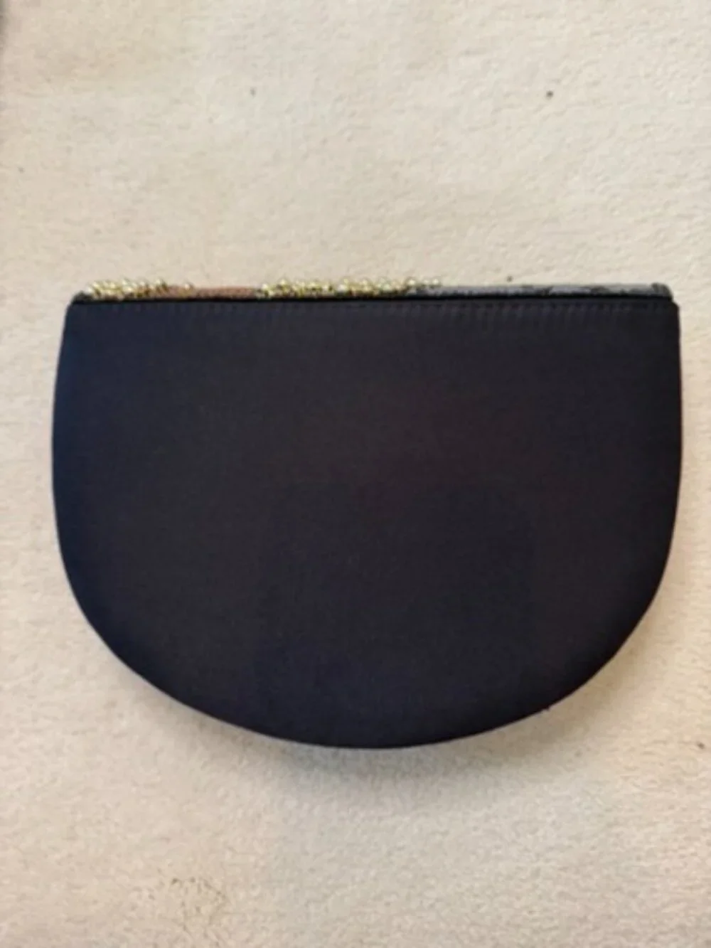 Vintage Towanny Black & Metallic Beaded Crossbody Evening Bag - Mosaic Sequined